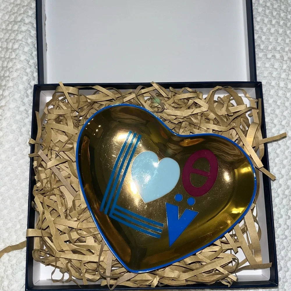 Jonathan Adler Blue and Gold Trinket Tray